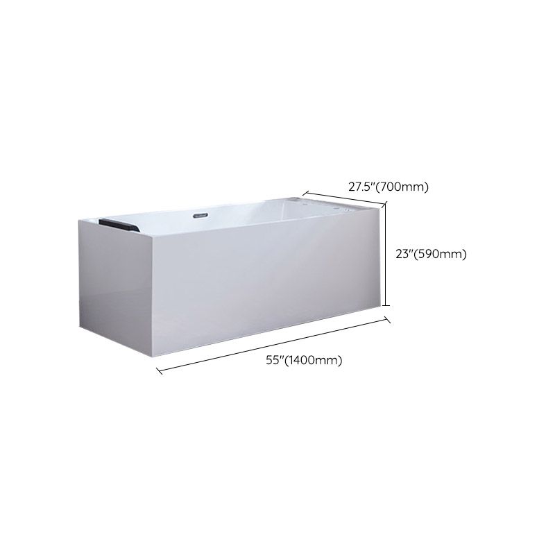 Modern White Rectangle Acrylic Bathtub Freestanding Soaking Bathtub with Drain Bath Tub Clearhalo 'Bathroom Remodel & Bathroom Fixtures' 'Bathtubs' 'Home Improvement' 'home_improvement' 'home_improvement_bathtubs' 'Showers & Bathtubs' 1200x1200_551c7a21-7fb5-4bb9-b080-dcec44d043c0