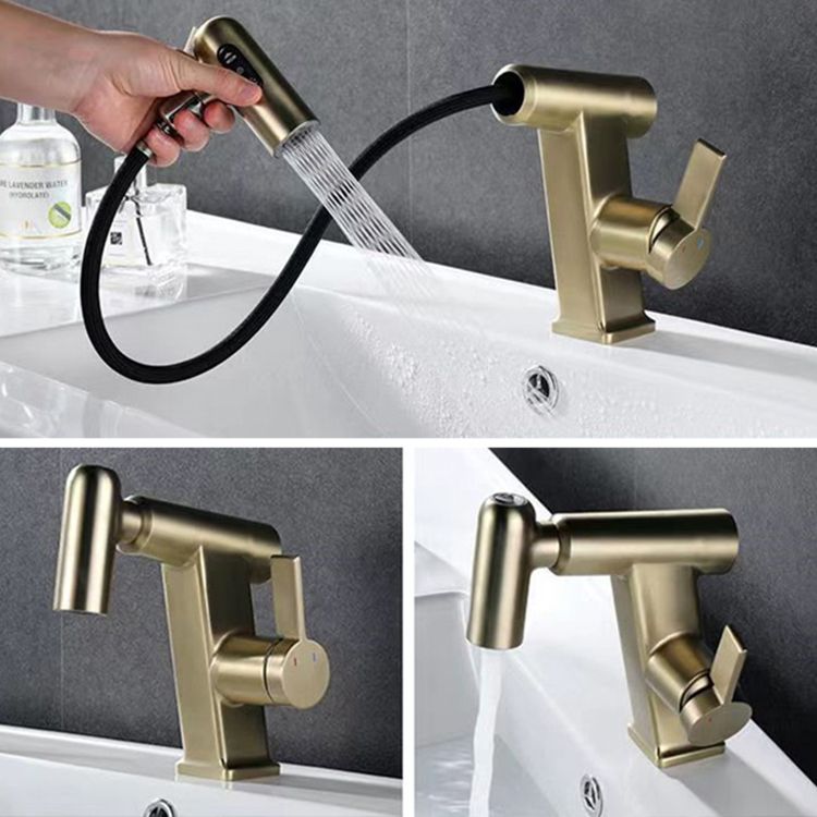 Contemporary Vessel Faucet Swivel Spout Faucet with One Lever Handle Clearhalo 'Bathroom Remodel & Bathroom Fixtures' 'Bathroom Sink Faucets' 'Bathroom Sinks & Faucet Components' 'bathroom_sink_faucets' 'Home Improvement' 'home_improvement' 'home_improvement_bathroom_sink_faucets' 1200x1200_5554913c-744d-4805-91c4-d7db5eff3b9f