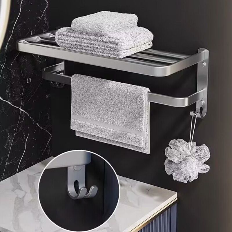 Minimalism Bathroom Hardware Set Stainless Steel Robe Hooks/Towel Bar & Bath Shelf Clearhalo 'Bathroom Hardware Sets' 'Bathroom Hardware' 'Bathroom Remodel & Bathroom Fixtures' 'bathroom_hardware_sets' 'Home Improvement' 'home_improvement' 'home_improvement_bathroom_hardware_sets' 1200x1200_559b51c8-f386-456b-a9d7-966a146b2952