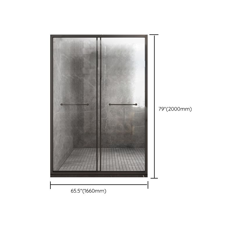 Double Sliding Shower Door Full Frame Tempered Glass Shower Door Clearhalo 'Bathroom Remodel & Bathroom Fixtures' 'Home Improvement' 'home_improvement' 'home_improvement_shower_tub_doors' 'Shower and Tub Doors' 'shower_tub_doors' 'Showers & Bathtubs' 1200x1200_55b74fb4-2da8-4994-9cca-4d54df9e9b08