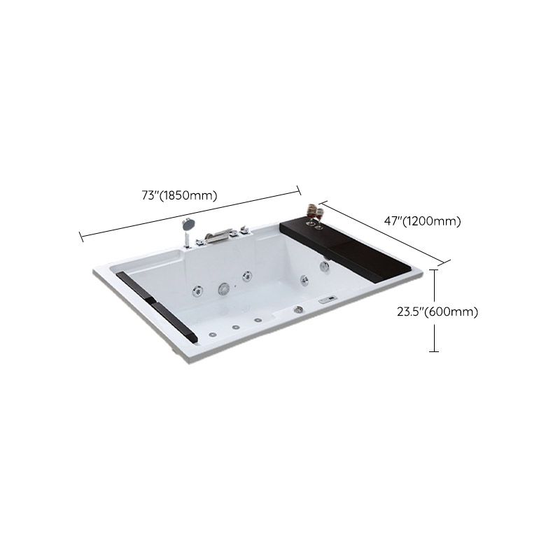 White Acrylic Rectangular Bathtub Contemporary Drop-in Tub with Internal Drain Clearhalo 'Bathroom Remodel & Bathroom Fixtures' 'Bathtubs' 'Home Improvement' 'home_improvement' 'home_improvement_bathtubs' 'Showers & Bathtubs' 1200x1200_55d65ef6-d124-49b1-84fc-588df79eec52