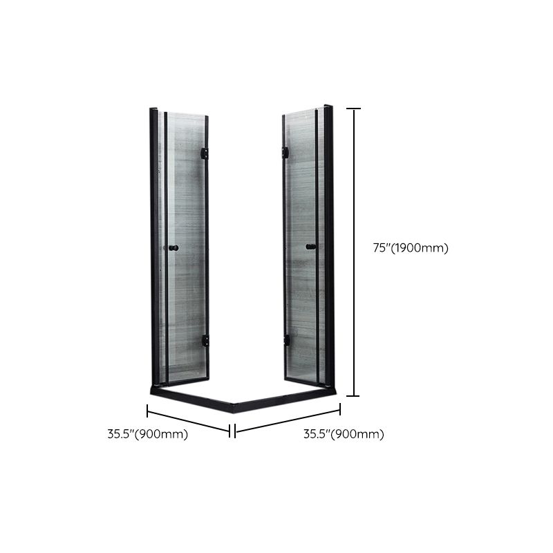 Semi Frameless Tempered Glass Shower Screen Folding Shower Door Clearhalo 'Bathroom Remodel & Bathroom Fixtures' 'Home Improvement' 'home_improvement' 'home_improvement_shower_tub_doors' 'Shower and Tub Doors' 'shower_tub_doors' 'Showers & Bathtubs' 1200x1200_55f0e19d-701e-4403-add3-b7135702e0cb