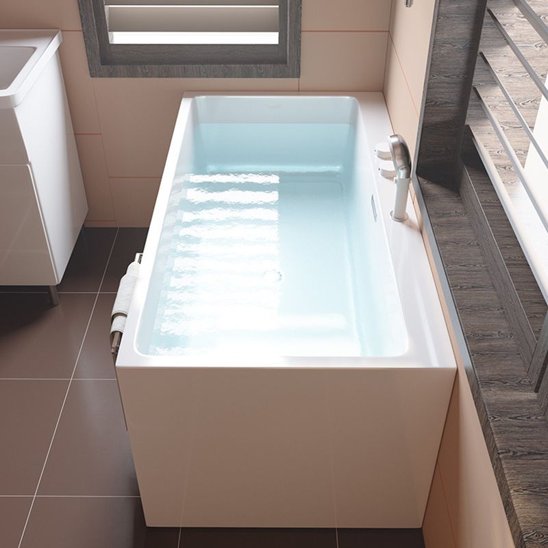 Acrylic Rectangular Back to Wall Bath Tub Freestanding Bathtub with Center Drain Clearhalo 'Bathroom Remodel & Bathroom Fixtures' 'Bathtubs' 'Home Improvement' 'home_improvement' 'home_improvement_bathtubs' 'Showers & Bathtubs' 1200x1200_56000ead-de4a-4f3a-bd16-a13f8122eca7