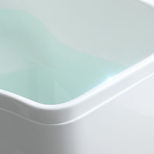 Modern Corner Soaking Bathtub White Acrylic Bathtub with Center-Front Drain Clearhalo 'Bathroom Remodel & Bathroom Fixtures' 'Bathtubs' 'Home Improvement' 'home_improvement' 'home_improvement_bathtubs' 'Showers & Bathtubs' 1200x1200_56089a96-f195-41e0-8862-203fb4ececfa