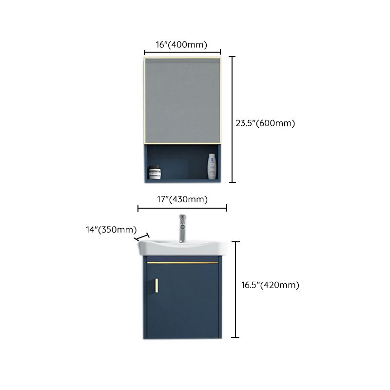 Modern Wall-mounted Bathroom Vanity Cabinet with Soft Close Door Clearhalo 'Bathroom Remodel & Bathroom Fixtures' 'Bathroom Vanities' 'bathroom_vanities' 'Home Improvement' 'home_improvement' 'home_improvement_bathroom_vanities' 1200x1200_56387154-8c62-4e65-b937-f3a8224300b5