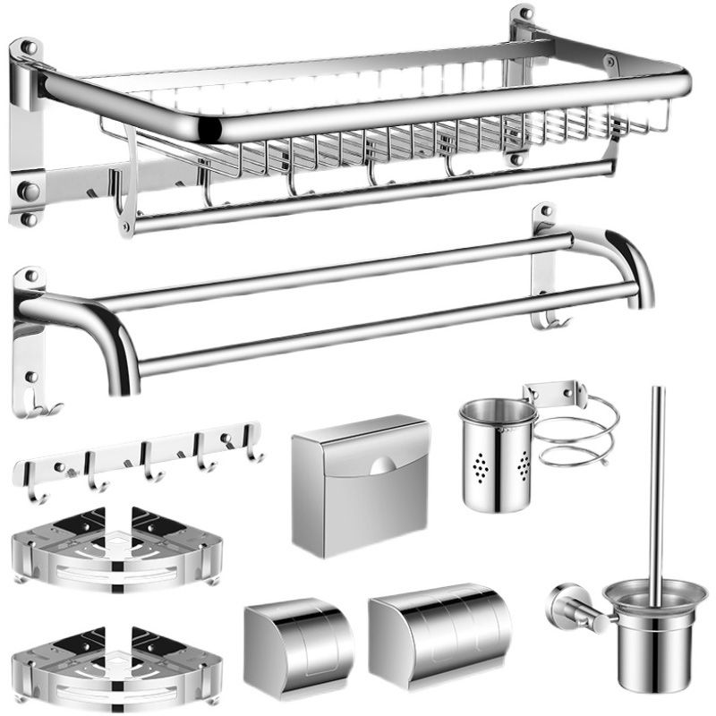 Modern Bathroom Accessories Hardware Set Silver Bathroom Hardware Clearhalo 'Bathroom Hardware Sets' 'Bathroom Hardware' 'Bathroom Remodel & Bathroom Fixtures' 'bathroom_hardware_sets' 'Home Improvement' 'home_improvement' 'home_improvement_bathroom_hardware_sets' 1200x1200_563a9eb3-65fe-466d-a13e-049d9351c360