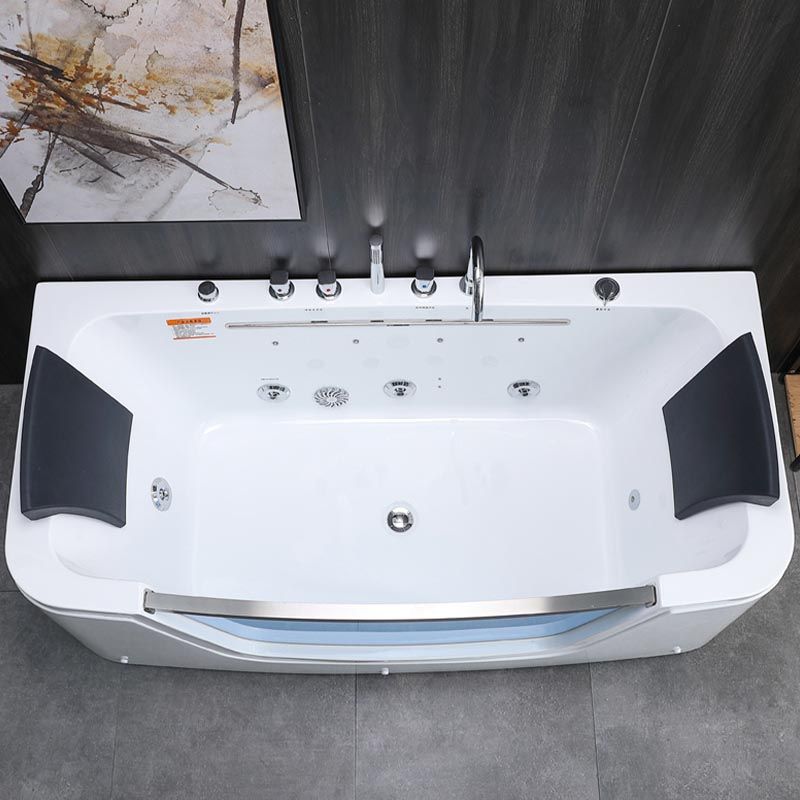 Bathroom Modern Acrylic Bath Tub Back to Wall Center Drain Tub Clearhalo 'Bathroom Remodel & Bathroom Fixtures' 'Bathtubs' 'Home Improvement' 'home_improvement' 'home_improvement_bathtubs' 'Showers & Bathtubs' 1200x1200_563eed36-8912-4df5-95e3-a54d175b952e