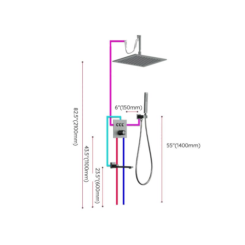 Brass Ceiling Mounted Shower System with Hand Shower Shower Combo Clearhalo 'Bathroom Remodel & Bathroom Fixtures' 'Home Improvement' 'home_improvement' 'home_improvement_shower_faucets' 'Shower Faucets & Systems' 'shower_faucets' 'Showers & Bathtubs Plumbing' 'Showers & Bathtubs' 1200x1200_56461483-a8b2-44b0-a7c0-d77f20dc4e78