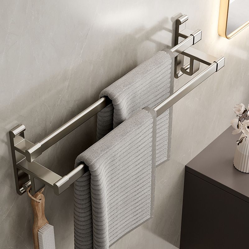 Gray Bathroom Accessory Set Contemporary Style Aluminum Towel Bar Clearhalo 'Bathroom Hardware Sets' 'Bathroom Hardware' 'Bathroom Remodel & Bathroom Fixtures' 'bathroom_hardware_sets' 'Home Improvement' 'home_improvement' 'home_improvement_bathroom_hardware_sets' 1200x1200_564a43e5-09a3-459a-8960-f59e2f3a78c5