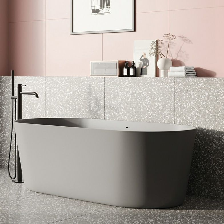 Freestanding Soaking Bathtub Oval Antique Finish Modern Bath Tub Clearhalo 'Bathroom Remodel & Bathroom Fixtures' 'Bathtubs' 'Home Improvement' 'home_improvement' 'home_improvement_bathtubs' 'Showers & Bathtubs' 1200x1200_5658fbb3-810a-4bc9-83d5-3ebd4d775695