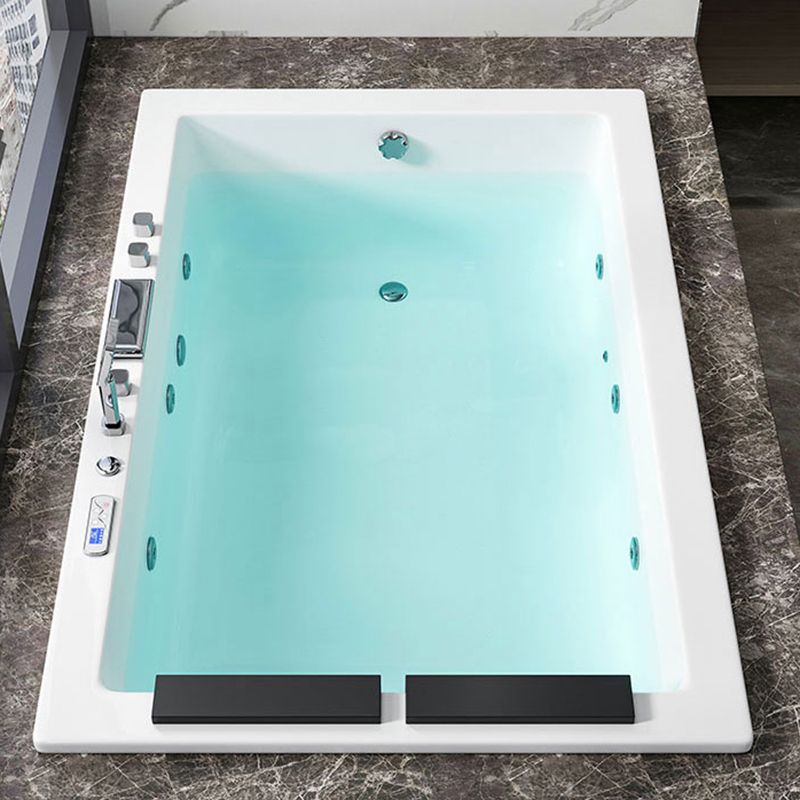 Rectangle Modern White Embedded Bathtub Acrylic with Drain Bath Tub and Overflow Hole Clearhalo 'Bathroom Remodel & Bathroom Fixtures' 'Bathtubs' 'Home Improvement' 'home_improvement' 'home_improvement_bathtubs' 'Showers & Bathtubs' 1200x1200_565a5097-f663-4320-9ceb-439fffcd15b2