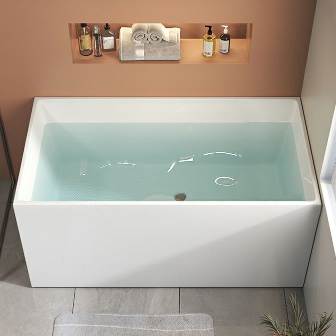 Rectangular Soaking Acrylic Bathtub Antique Finish Back to Wall Bath Clearhalo 'Bathroom Remodel & Bathroom Fixtures' 'Bathtubs' 'Home Improvement' 'home_improvement' 'home_improvement_bathtubs' 'Showers & Bathtubs' 1200x1200_566f4a02-86f6-44bf-adb6-795c55b27eb5