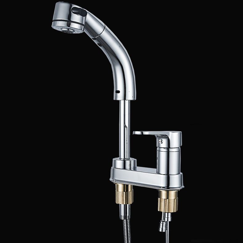 Modern Vessel Sink Bathroom Faucet Swivel Spout 2 Hole Faucets with Pull down Sprayer Clearhalo 'bathroom_sink_faucets' 'Conjunta de Baño y Conjunta de Grifo' 'Coronamiento de Baño y Dispositivo de Baño' 'Grifo del lavabo del baño' 'Hogar' 'home_improvement' 'home_improvement_bathroom_sink_faucets' 'Mejoras para el hogar' 1200x1200_568d2f49-3867-44be-9a4a-2a1f16d0fdaa