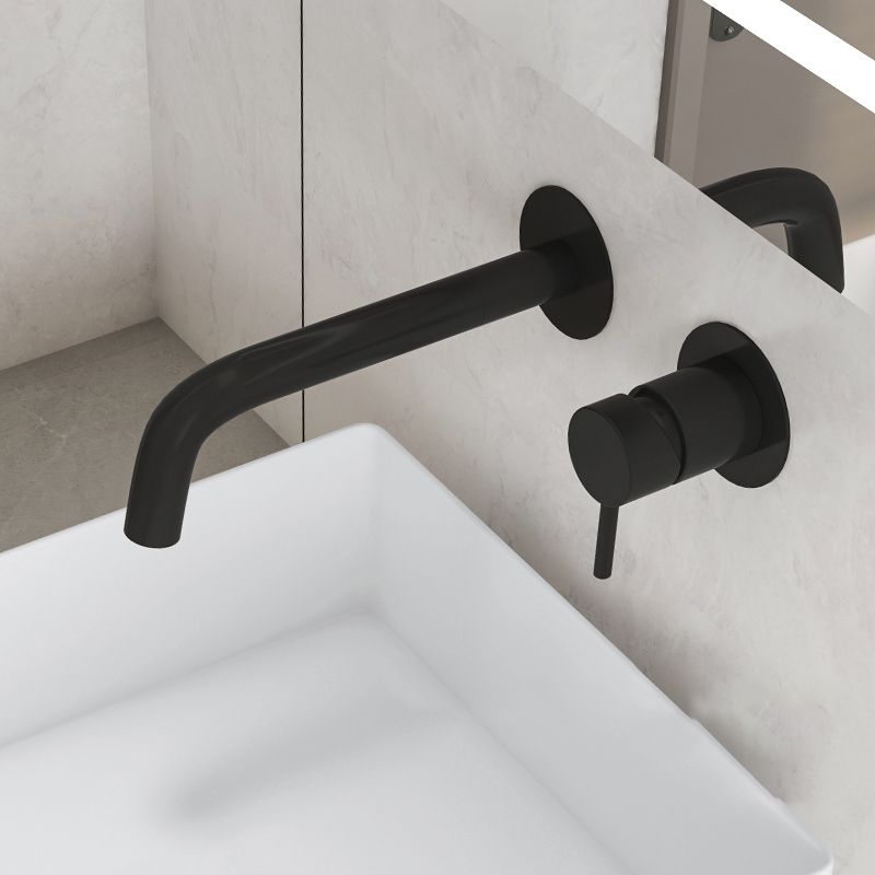 Single Handle Bathroom Faucet Modern Wall Mounted Widespread Lavatory Faucet Clearhalo 'bathroom_sink_faucets' 'Conjunta de Baño y Conjunta de Grifo' 'Coronamiento de Baño y Dispositivo de Baño' 'Grifo del lavabo del baño' 'Hogar' 'home_improvement' 'home_improvement_bathroom_sink_faucets' 'Mejoras para el hogar' 1200x1200_56906df9-1d11-42ac-8ba7-3c491d6ec746