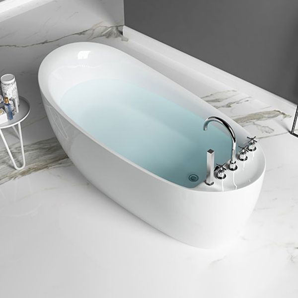 Freestanding Oval Bath Tub Modern Acrylic-Fiberglass Soaking Bathtub Clearhalo 'Bathroom Remodel & Bathroom Fixtures' 'Bathtubs' 'Home Improvement' 'home_improvement' 'home_improvement_bathtubs' 'Showers & Bathtubs' 1200x1200_5690fa07-f398-4efc-bd4e-970f5b1af632