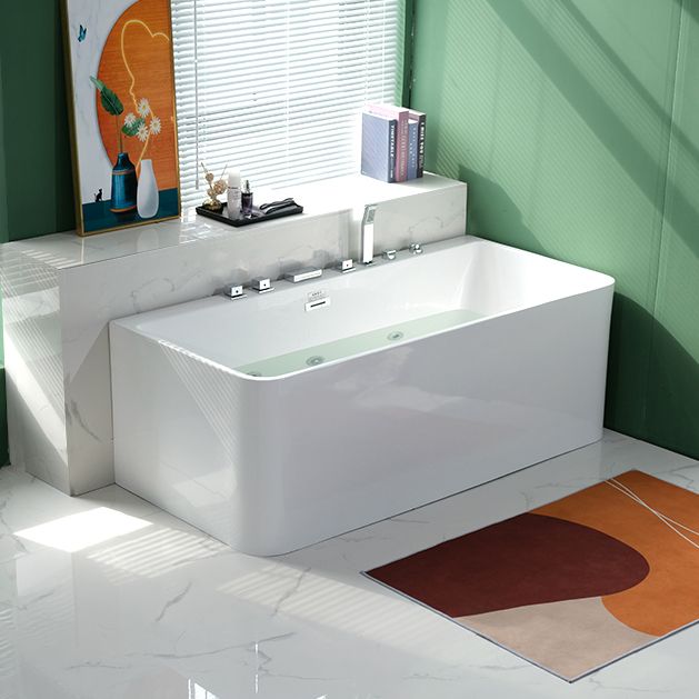 Rectangular Soaking Acrylic Bathtub Contemporary Bath Tub with Drain and Overflow Trim Clearhalo 'Bathroom Remodel & Bathroom Fixtures' 'Bathtubs' 'Home Improvement' 'home_improvement' 'home_improvement_bathtubs' 'Showers & Bathtubs' 1200x1200_56d97a4e-8470-4459-98d8-a830f40c2952