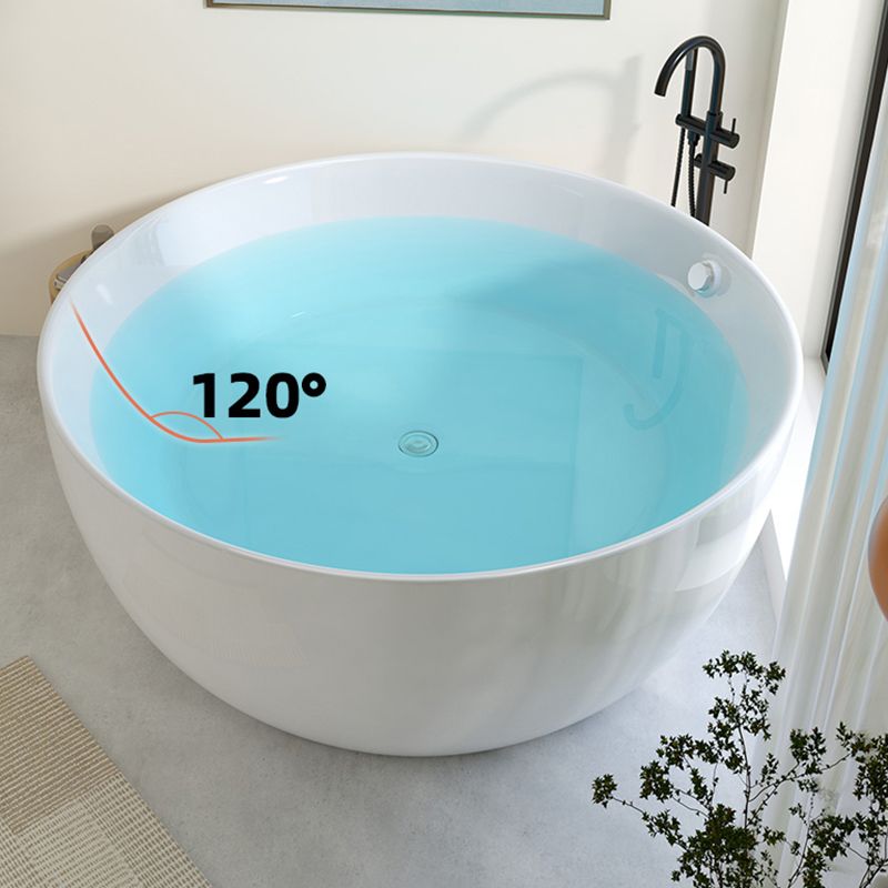 Modern Round Acrylic Bathtub Center Drain and Overflow Trim Tub Clearhalo 'Bathroom Remodel & Bathroom Fixtures' 'Bathtubs' 'Home Improvement' 'home_improvement' 'home_improvement_bathtubs' 'Showers & Bathtubs' 1200x1200_56e97070-c61a-4463-82f3-6b64d36ddf0c