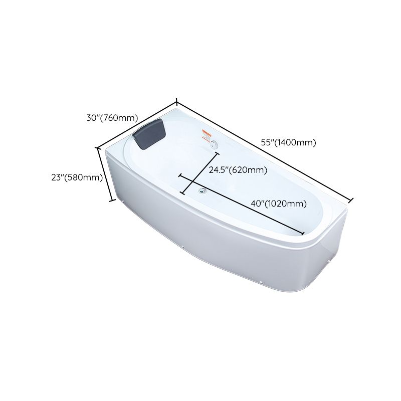 Modern Acrylic Tub Soaking Corner Bathtub in White , 22.83-inch Tall Clearhalo 'Bathroom Remodel & Bathroom Fixtures' 'Bathtubs' 'Home Improvement' 'home_improvement' 'home_improvement_bathtubs' 'Showers & Bathtubs' 1200x1200_56f44020-2787-4f4c-87dd-baaf4626370d