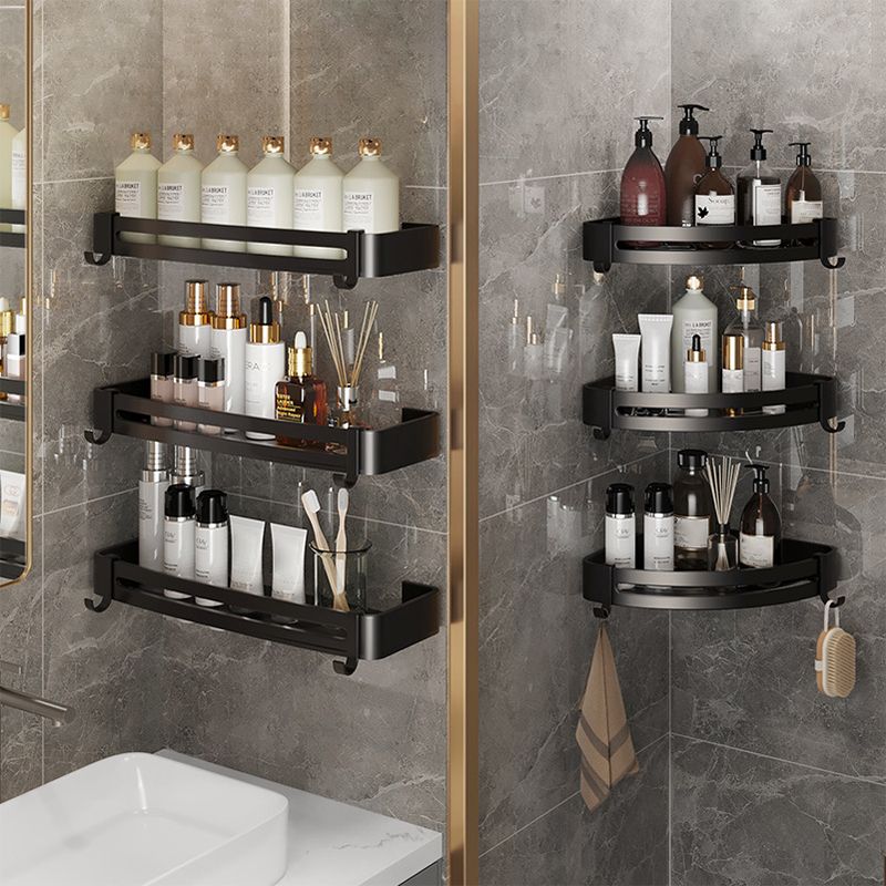 Modern Bath Hardware Set Bath Shelf Silver/Black Bathroom Accessory Kit Clearhalo 'Bathroom Hardware Sets' 'Bathroom Hardware' 'Bathroom Remodel & Bathroom Fixtures' 'bathroom_hardware_sets' 'Home Improvement' 'home_improvement' 'home_improvement_bathroom_hardware_sets' 1200x1200_56f88264-0bc0-4ff9-a12c-57a6198346de