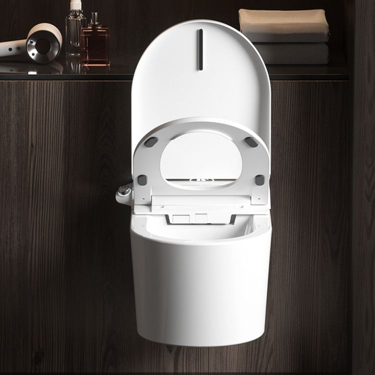 Horizontal Elongated Contemporary Wall Hung Toilet Set with Remote Clearhalo 'Bathroom Remodel & Bathroom Fixtures' 'Bidets' 'Home Improvement' 'home_improvement' 'home_improvement_bidets' 'Toilets & Bidets' 1200x1200_57555056-80a0-4739-869d-f87310e3a8dc
