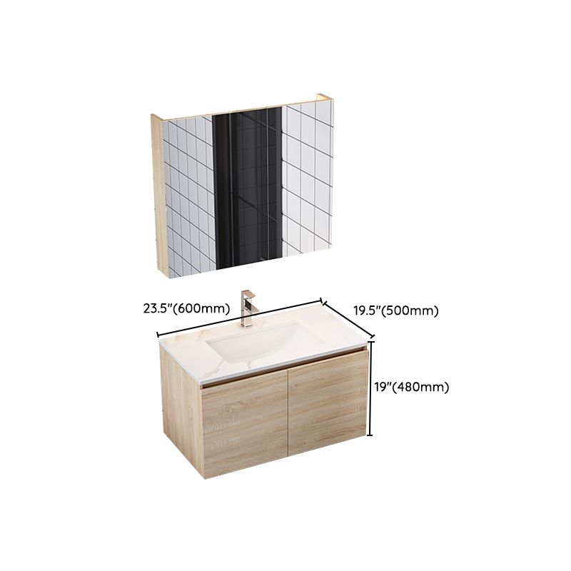 Wall-Mounted Modern Light Wood Single-Sink Open Console with Sink Set Clearhalo 'Bathroom Remodel & Bathroom Fixtures' 'Bathroom Vanities' 'bathroom_vanities' 'Home Improvement' 'home_improvement' 'home_improvement_bathroom_vanities' 1200x1200_578abe14-8356-41d2-960b-0ca6acff8460