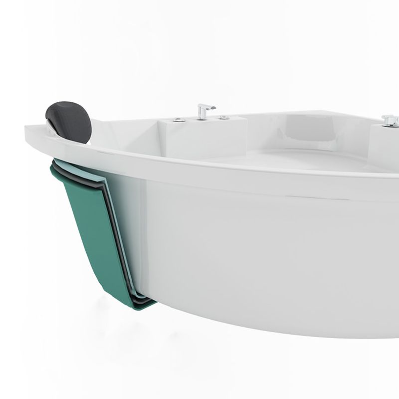 Acrylic Modern Back to Wall Bath Tub Bathroom Corner Bathtub in White Clearhalo 'Bathroom Remodel & Bathroom Fixtures' 'Bathtubs' 'Home Improvement' 'home_improvement' 'home_improvement_bathtubs' 'Showers & Bathtubs' 1200x1200_578e69e8-9a4e-4d36-aaad-363b0d3403e5