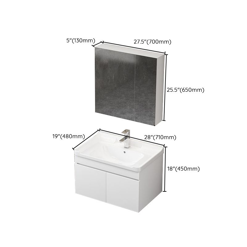 Wall Mount Single Bathroom Vanity Modern White Rectangular Wood Vanity Set Clearhalo 'Bathroom Remodel & Bathroom Fixtures' 'Bathroom Vanities' 'bathroom_vanities' 'Home Improvement' 'home_improvement' 'home_improvement_bathroom_vanities' 1200x1200_578ec568-b01f-4251-8de8-7f96b6bb804c