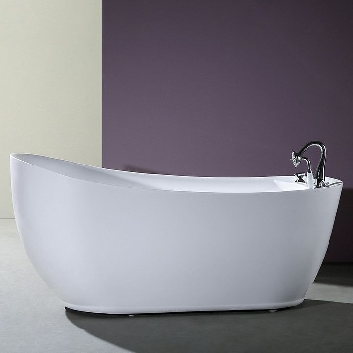 Acrylic Soaking Bathtub White Freestanding Bath for Bathroom Clearhalo 'Bathroom Remodel & Bathroom Fixtures' 'Bathtubs' 'Home Improvement' 'home_improvement' 'home_improvement_bathtubs' 'Showers & Bathtubs' 1200x1200_57d1ca82-3b5c-4ea2-8d71-b10814436993