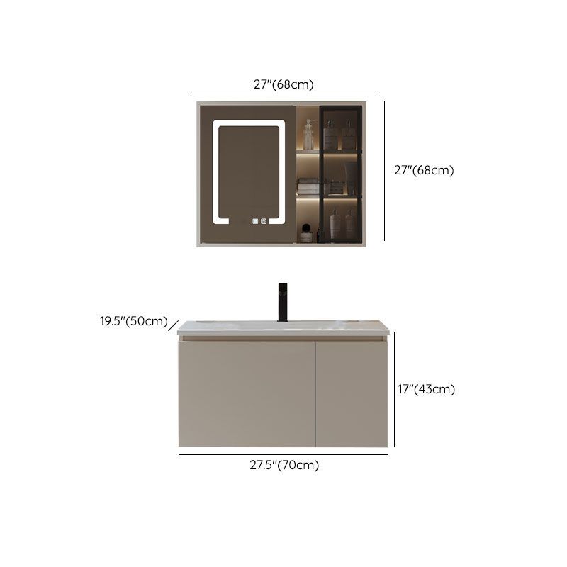 Glam Wood Frame Vanity White Single Sink Rectangular Wall-Mounted Vanity with Mirror Clearhalo 'Bathroom Remodel & Bathroom Fixtures' 'Bathroom Vanities' 'bathroom_vanities' 'Home Improvement' 'home_improvement' 'home_improvement_bathroom_vanities' 1200x1200_57e94598-dd41-4a61-97b3-ed2ad0fc79c3