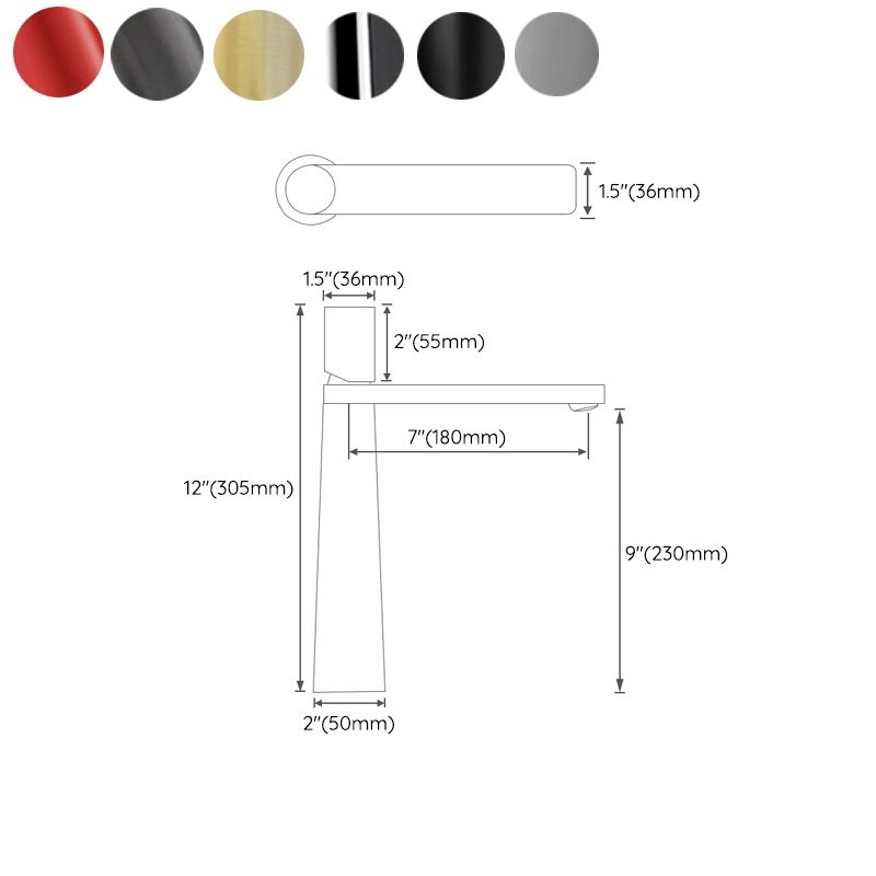 Knob Handle Square Sink Faucet Brass Bathroom Sink Faucet with 1 Hole Clearhalo 'Bathroom Remodel & Bathroom Fixtures' 'Bathroom Sink Faucets' 'Bathroom Sinks & Faucet Components' 'bathroom_sink_faucets' 'Home Improvement' 'home_improvement' 'home_improvement_bathroom_sink_faucets' 1200x1200_57eded37-b183-4cfa-9ec0-cfafc02ccfae