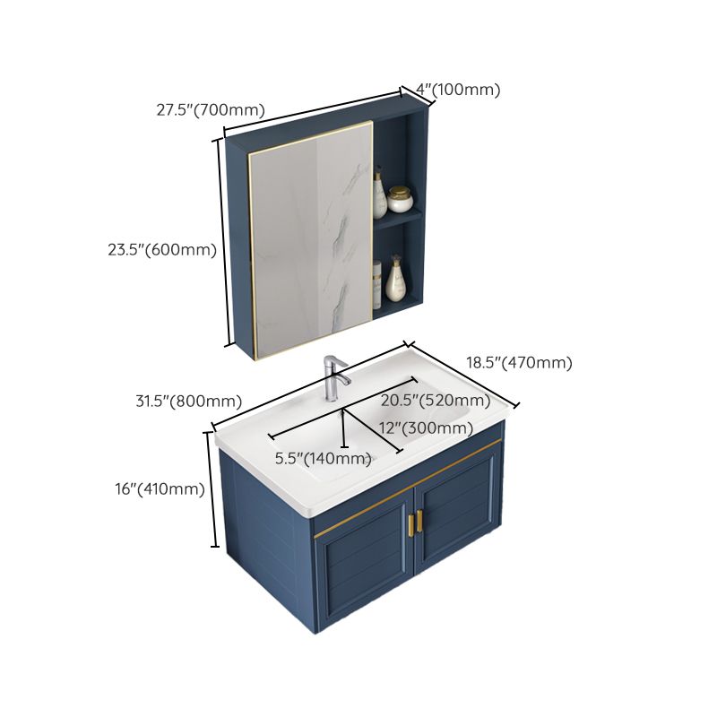 Bathroom Vanity Set Ceramic Sink Drawer Mirror Vanity with Faucet Clearhalo 'Bathroom Remodel & Bathroom Fixtures' 'Bathroom Vanities' 'bathroom_vanities' 'Home Improvement' 'home_improvement' 'home_improvement_bathroom_vanities' 1200x1200_580c0940-0d51-47d0-ad41-5ceee18d7ff4