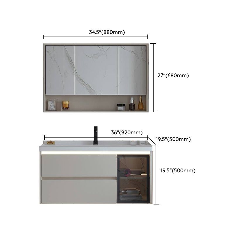 White Rectangular Solid Wood Wall Mount Open Console with Sink Set Clearhalo 'Bathroom Remodel & Bathroom Fixtures' 'Bathroom Vanities' 'bathroom_vanities' 'Home Improvement' 'home_improvement' 'home_improvement_bathroom_vanities' 1200x1200_5835d23e-31ba-4d82-ab30-a8531c53d754
