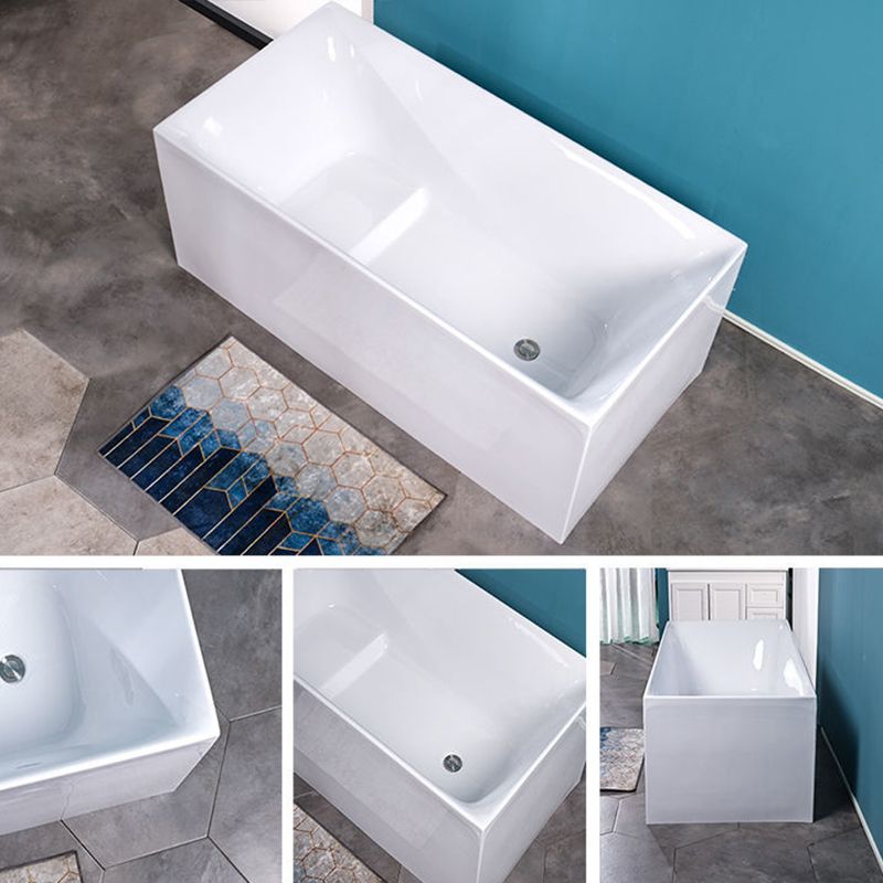 Modern Acrylic Freestanding Back to Wall Bathtub Soaking Rectangular Bath Tub Clearhalo 'Bathroom Remodel & Bathroom Fixtures' 'Bathtubs' 'Home Improvement' 'home_improvement' 'home_improvement_bathtubs' 'Showers & Bathtubs' 1200x1200_58414795-92d2-48d5-9a83-06ce12f3a2bc