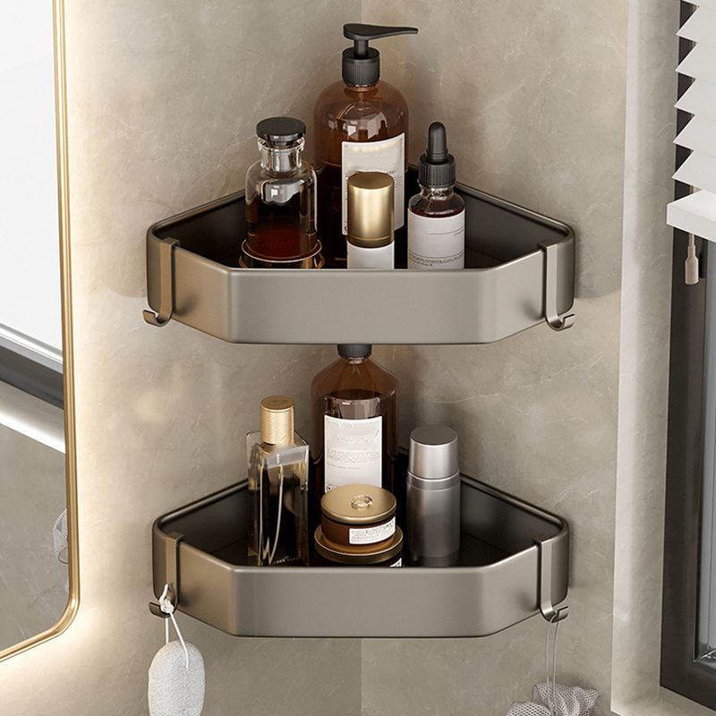 Contemporary Aluminum Bathroom Accessory Set Gray Bath Shelf Clearhalo 'Bathroom Hardware Sets' 'Bathroom Hardware' 'Bathroom Remodel & Bathroom Fixtures' 'bathroom_hardware_sets' 'Home Improvement' 'home_improvement' 'home_improvement_bathroom_hardware_sets' 1200x1200_58492e73-ad09-40b9-9193-9b2b626ba945