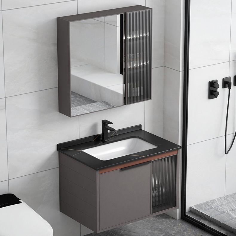 Modern Rectangular Bathroom Vanity Metal Frame Single-Sink Sink Vanity Clearhalo 'Bathroom Remodel & Bathroom Fixtures' 'Bathroom Vanities' 'bathroom_vanities' 'Home Improvement' 'home_improvement' 'home_improvement_bathroom_vanities' 1200x1200_5854f6d9-ac87-42f3-b443-18e6ed5342ca
