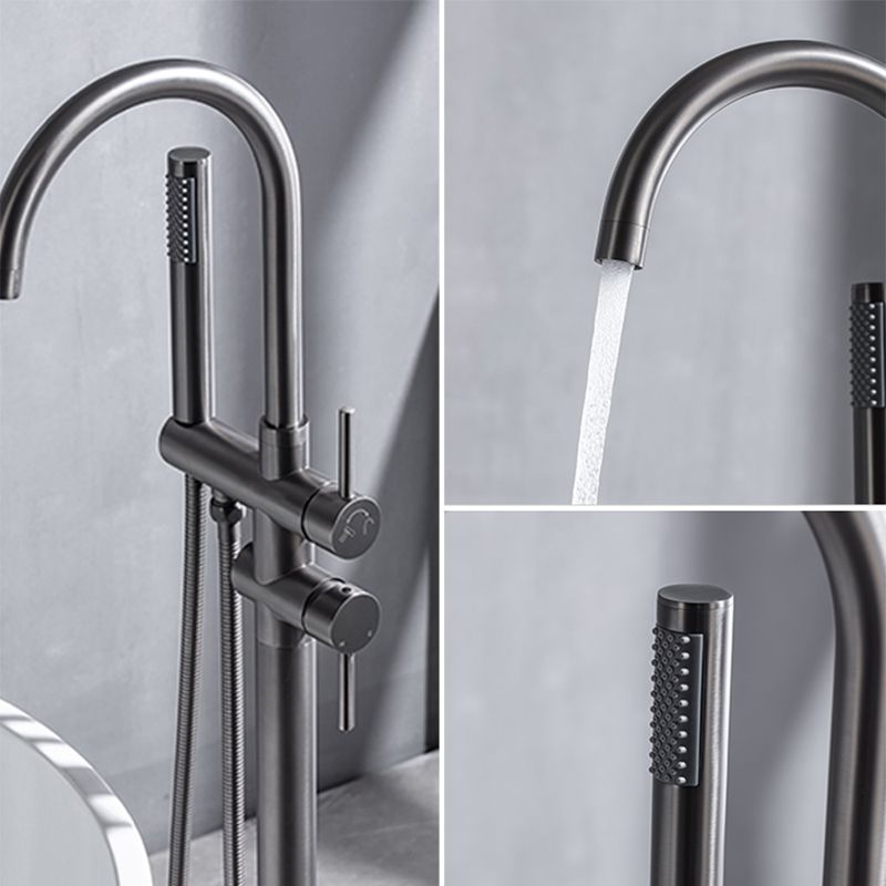 Modern Floor Mounted Metal Freestanding Tub Filler Swivel Freestanding Faucet Clearhalo 'Bathroom Remodel & Bathroom Fixtures' 'Bathtub Faucets' 'bathtub_faucets' 'Home Improvement' 'home_improvement' 'home_improvement_bathtub_faucets' 1200x1200_58738ed6-695c-496c-9eb9-110dc124f879