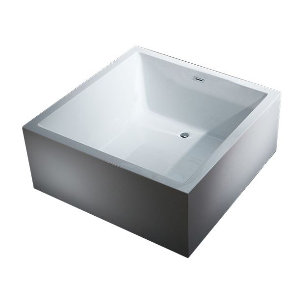 Modern Square Bath Stand Alone Acrylic Soaking White Bathtub Clearhalo 'Bathroom Remodel & Bathroom Fixtures' 'Bathtubs' 'Home Improvement' 'home_improvement' 'home_improvement_bathtubs' 'Showers & Bathtubs' 1200x1200_5875a790-b772-40fc-af1d-4fbfaf462648