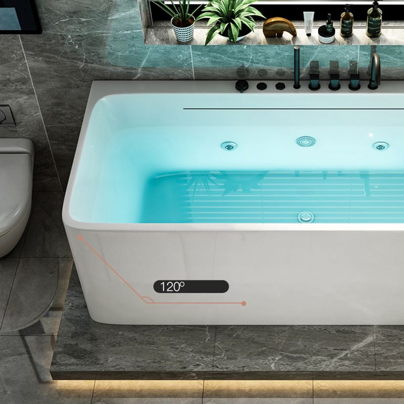 Modern Rectangular Alcove Bath Tub Acrylic Bath Tub for Home Clearhalo 'Bathroom Remodel & Bathroom Fixtures' 'Bathtubs' 'Home Improvement' 'home_improvement' 'home_improvement_bathtubs' 'Showers & Bathtubs' 1200x1200_588cf8dd-650e-47c7-8c16-7aa5e7f83cdd