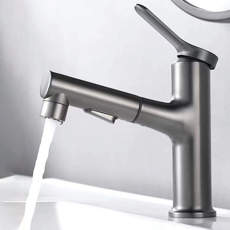 Contemporary Style Faucet Single Lever Handle Faucet with Swivel Spout Clearhalo 'Bathroom Remodel & Bathroom Fixtures' 'Bathroom Sink Faucets' 'Bathroom Sinks & Faucet Components' 'bathroom_sink_faucets' 'Home Improvement' 'home_improvement' 'home_improvement_bathroom_sink_faucets' 1200x1200_58a831aa-70aa-41c6-b1fa-bd61552e8b95