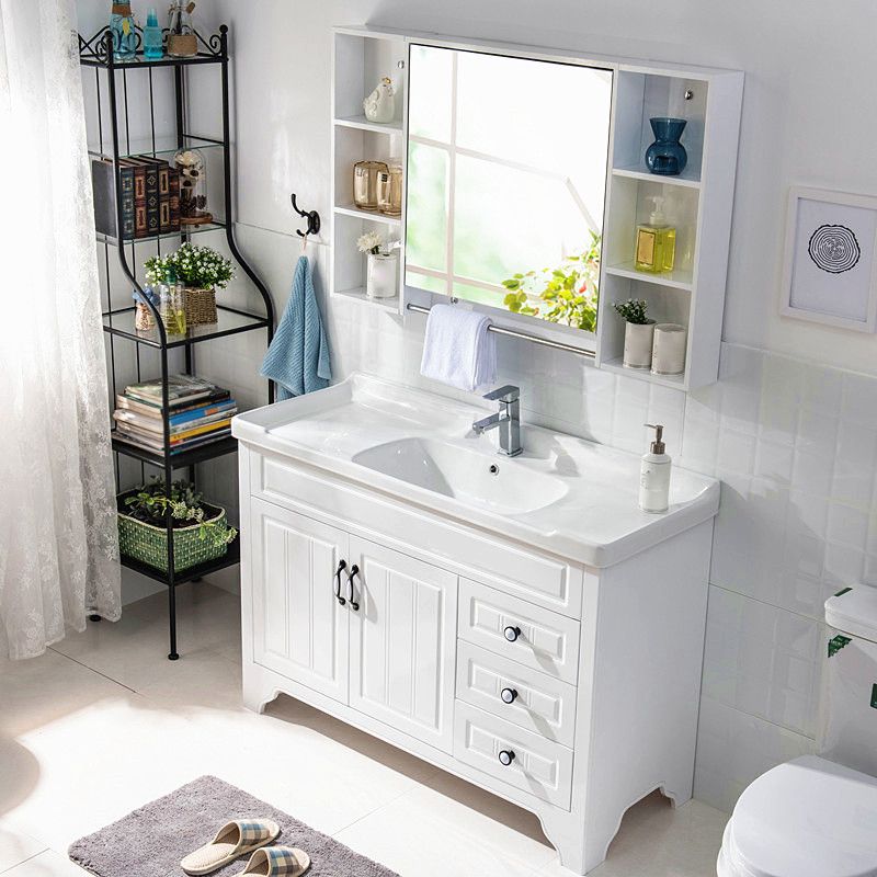 Modern Bathroom Vanity Set Wooden Freestanding Bathroom Vanity Set Clearhalo 'Bathroom Remodel & Bathroom Fixtures' 'Bathroom Vanities' 'bathroom_vanities' 'Home Improvement' 'home_improvement' 'home_improvement_bathroom_vanities' 1200x1200_58b4d0b6-3ef0-4a9d-a8e8-160f37dc25d3