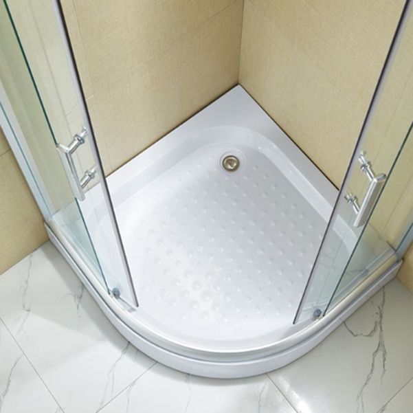 Double Sliding Shower Kit Rounded Shower Kit with Fixed Panel Clearhalo 'Bathroom Remodel & Bathroom Fixtures' 'Home Improvement' 'home_improvement' 'home_improvement_shower_stalls_enclosures' 'Shower Stalls & Enclosures' 'shower_stalls_enclosures' 'Showers & Bathtubs' 1200x1200_58b4f8a6-9320-4460-9cdf-59fd83160add