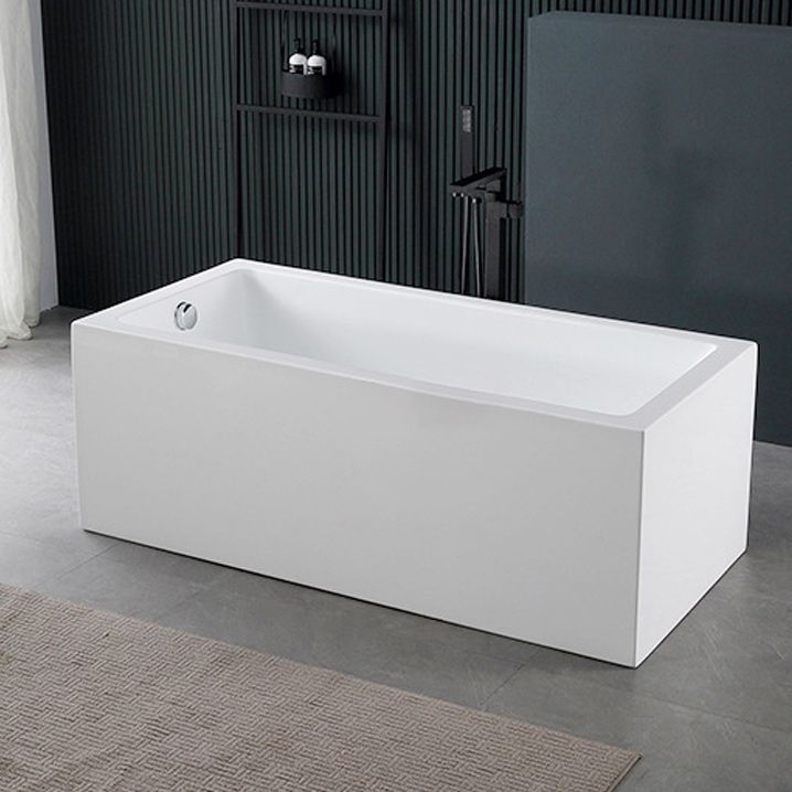 White Acrylic Rectangular Bathtub Soaking Freestanding with Left Drain Clearhalo 'Bathroom Remodel & Bathroom Fixtures' 'Bathtubs' 'Home Improvement' 'home_improvement' 'home_improvement_bathtubs' 'Showers & Bathtubs' 1200x1200_58b536f2-f884-4f52-a3f3-725293fe7b57