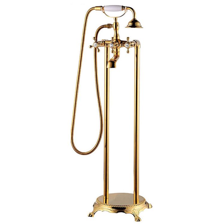 Traditional Floor Mounted Copper Freestanding Tub Filler Spray Gun Tub Filler Trim Clearhalo 'Bathroom Remodel & Bathroom Fixtures' 'Bathtub Faucets' 'bathtub_faucets' 'Home Improvement' 'home_improvement' 'home_improvement_bathtub_faucets' 1200x1200_58ba9d88-c9b2-47db-9a40-9f35274110ec