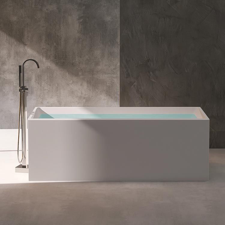 Modern Rectangular Bath Tub Acrylic Freestanding Bathtub for Home Clearhalo 'Bathroom Remodel & Bathroom Fixtures' 'Bathtubs' 'Home Improvement' 'home_improvement' 'home_improvement_bathtubs' 'Showers & Bathtubs' 1200x1200_58babe20-f1df-403c-b77c-16ac7dc0354c