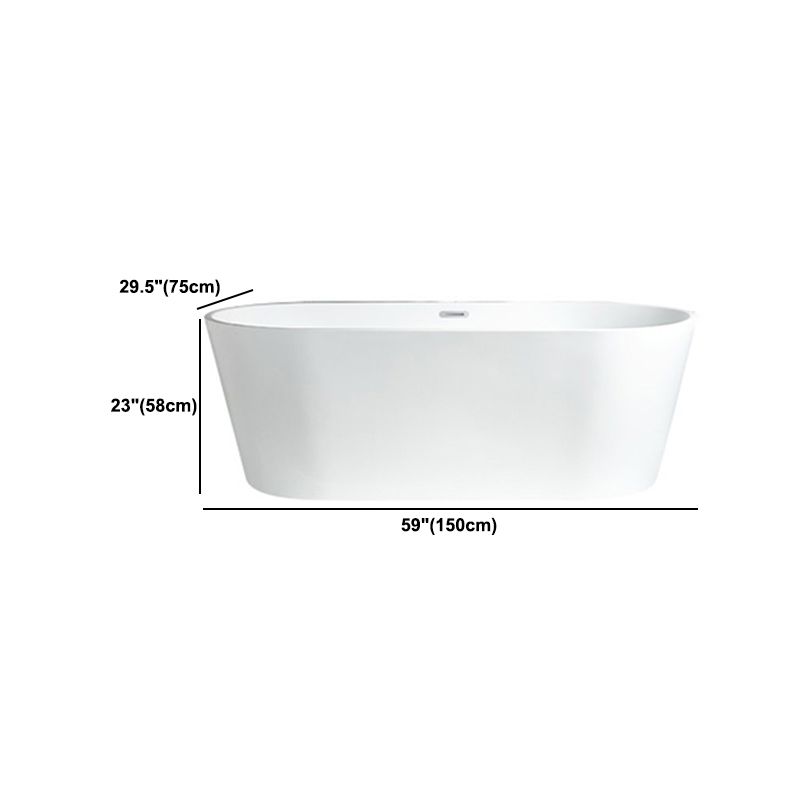 Modern Freestanding Bathtub White Acrylic Bath Tub for Home and Hotel Clearhalo 'Bathroom Remodel & Bathroom Fixtures' 'Bathtubs' 'Home Improvement' 'home_improvement' 'home_improvement_bathtubs' 'Showers & Bathtubs' 1200x1200_58c667a1-75ee-4ef2-829b-f4af29668533