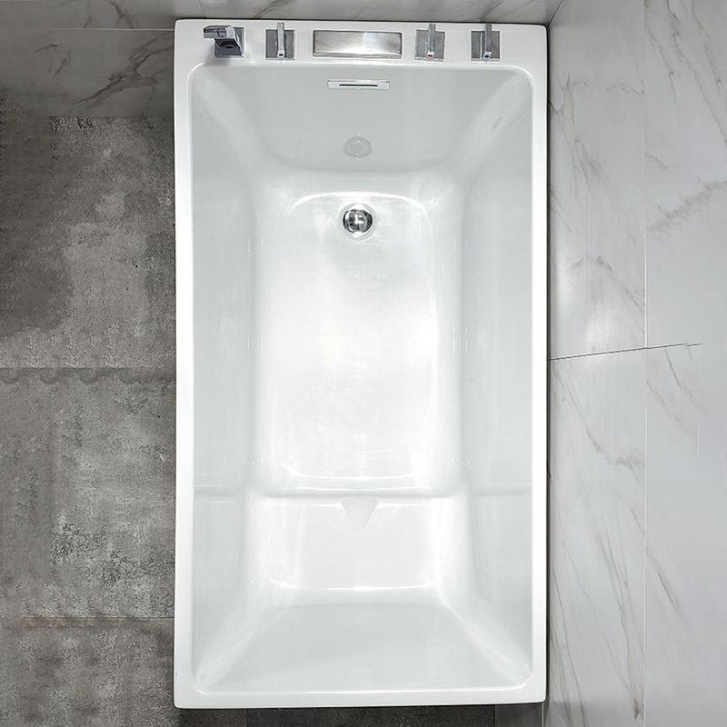 Contemporary Rectangle Acrylic Bathtub Freestanding Soaking Bathtub Clearhalo 'Bathroom Remodel & Bathroom Fixtures' 'Bathtubs' 'Home Improvement' 'home_improvement' 'home_improvement_bathtubs' 'Showers & Bathtubs' 1200x1200_58db2437-9f08-448d-abf8-6fc94928f237