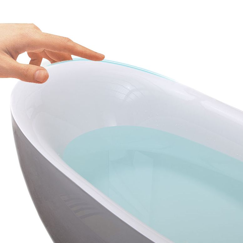 Freestanding Oval Bath Tub Modern Acrylic-Fiberglass Soaking Bathtub Clearhalo 'Bathroom Remodel & Bathroom Fixtures' 'Bathtubs' 'Home Improvement' 'home_improvement' 'home_improvement_bathtubs' 'Showers & Bathtubs' 1200x1200_58f95994-e015-4afb-838b-96290330ea62