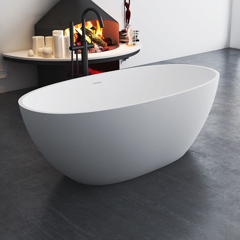 Modern Oval Bathtub Stand Alone Stand Alone Soaking Back to Wall Bath Clearhalo 'Bathroom Remodel & Bathroom Fixtures' 'Bathtubs' 'Home Improvement' 'home_improvement' 'home_improvement_bathtubs' 'Showers & Bathtubs' 1200x1200_590a6d77-547d-45e9-9d62-436f3bf8153c