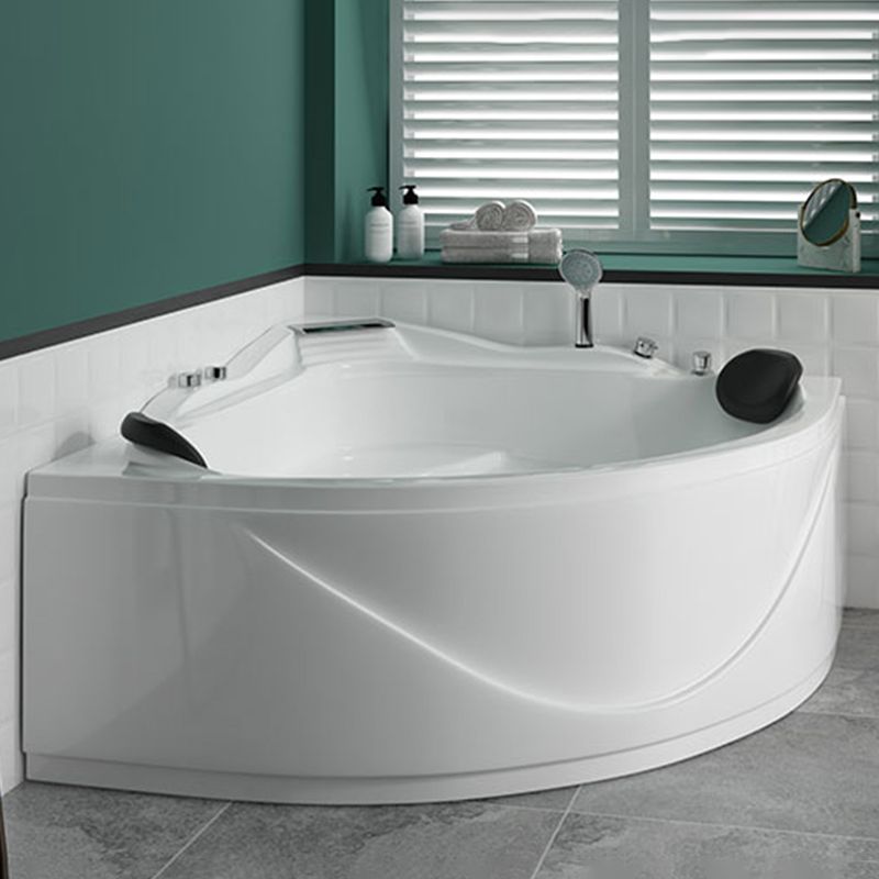 Bathroom Corner Bath Tub Acrylic Modern Bathtub with Drain and Overflow Trim Clearhalo 'Bathroom Remodel & Bathroom Fixtures' 'Bathtubs' 'Home Improvement' 'home_improvement' 'home_improvement_bathtubs' 'Showers & Bathtubs' 1200x1200_590ad8d3-3f75-459a-8e90-b74c6b9ee939