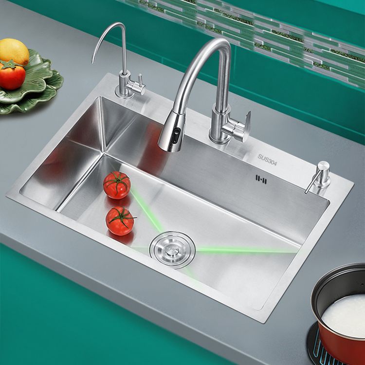 Classic Style Kitchen Sink Stainless Steel Colorfast Kitchen Sink with Drain Strainer Kit Clearhalo 'Home Improvement' 'home_improvement' 'home_improvement_kitchen_sinks' 'Kitchen Remodel & Kitchen Fixtures' 'Kitchen Sinks & Faucet Components' 'Kitchen Sinks' 'kitchen_sinks' 1200x1200_590b6cf8-7d07-46ce-9552-5e1906f2db00